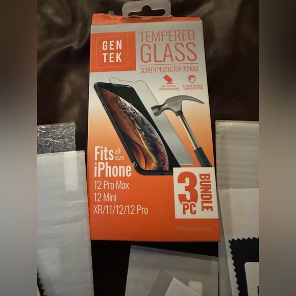 5 for $25- Gen Tek Screen Protector Tempered Glass Iphone Set of 3 - Picture 9 of 9